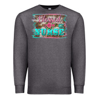 Charcoal Heather western blessed nurse pink floral arrow  background Premium Sweatshirt - BarkalooDesign