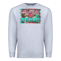 Heather Grey western blessed nurse pink floral arrow  background Premium Sweatshirt - BarkalooDesign