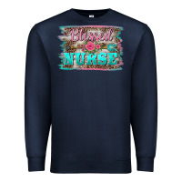 Navy western blessed nurse pink floral arrow  background Premium Sweatshirt - BarkalooDesign