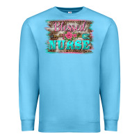 Ocean Blue western blessed nurse pink floral arrow  background Premium Sweatshirt - BarkalooDesign