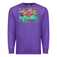 Purple western blessed nurse pink floral arrow  background Premium Sweatshirt - BarkalooDesign