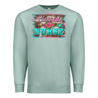 Seafoam western blessed nurse pink floral arrow  background Premium Sweatshirt - BarkalooDesign