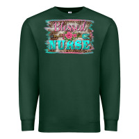 Sports Green western blessed nurse pink floral arrow  background Premium Sweatshirt - BarkalooDesign