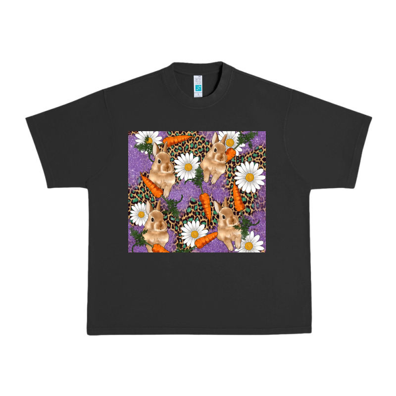 Easter Bunny Carrot Daisys Leopard Glitter Urban Heavy Tee by RanaPortraitStore | Teevron