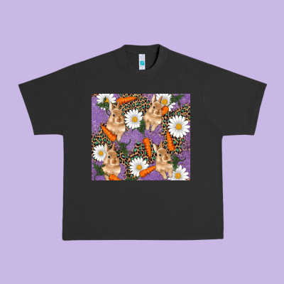 Urban Heavy Tee easter bunny carrot daisys leopard glitter