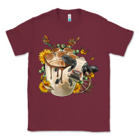 Burgundy Black And White Cow Coffee Classic Tee - FaDigitalArtStudio
