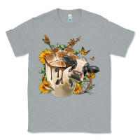 Heather Grey Black And White Cow Coffee Classic Tee - FaDigitalArtStudio