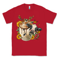 Red Black And White Cow Coffee Classic Tee - FaDigitalArtStudio
