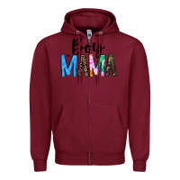 Burgundy boy mama white Zipper Hoodie - JahusDesignShop