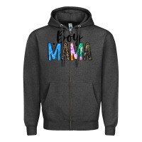 Charcoal Heather boy mama white Zipper Hoodie - JahusDesignShop