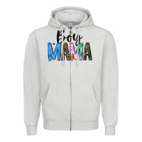 Dove Grey boy mama white Zipper Hoodie - JahusDesignShop