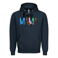 Navy boy mama white Zipper Hoodie - JahusDesignShop