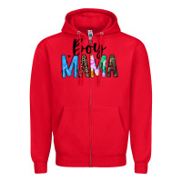 Red boy mama white Zipper Hoodie - JahusDesignShop