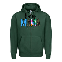 Sports Green boy mama white Zipper Hoodie - JahusDesignShop
