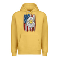Antique Gold American flag eagle Premium Hoodie - MaliasSmallBusiness