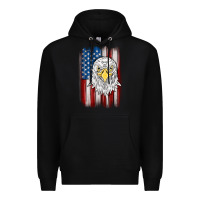Black American flag eagle Premium Hoodie - MaliasSmallBusiness