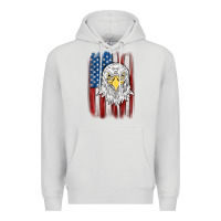Dove Grey American flag eagle Premium Hoodie - MaliasSmallBusiness