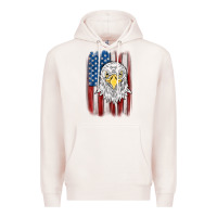 Pale Pink American flag eagle Premium Hoodie - MaliasSmallBusiness