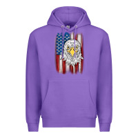 Purple American flag eagle Premium Hoodie - MaliasSmallBusiness