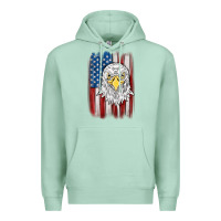 Seafoam American flag eagle Premium Hoodie - MaliasSmallBusiness