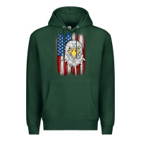 Sports Green American flag eagle Premium Hoodie - MaliasSmallBusiness