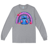 Heather Grey stitch rainbow Long Sleeve Tee - Zillion Design Studio