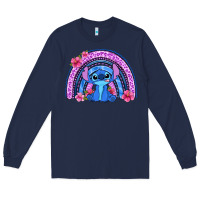 Navy stitch rainbow Long Sleeve Tee - Zillion Design Studio
