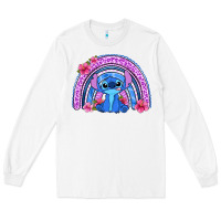 White stitch rainbow Long Sleeve Tee - Zillion Design Studio