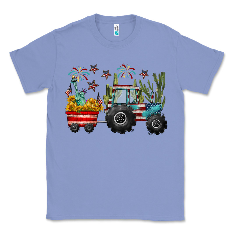 4th Of July Tractor Classic Tee by CowGirlArtShop | Teevron