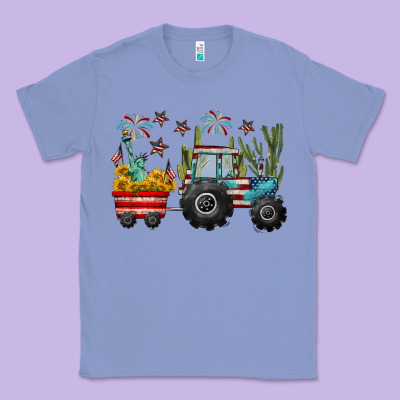 4th Of July Tractor Classic Tee Designed By Cowgirlartshop