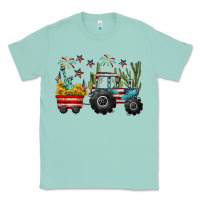 Seafoam 4th of july tractor Classic Tee - CowGirlArtShop