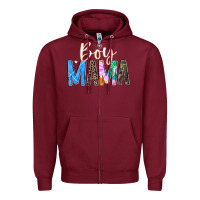 Burgundy boy mama  black Zipper Hoodie - JahusDesignShop