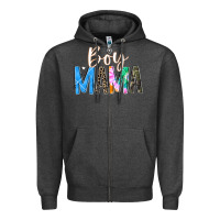 Charcoal Heather boy mama  black Zipper Hoodie - JahusDesignShop
