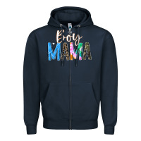 Navy boy mama  black Zipper Hoodie - JahusDesignShop