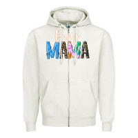 Oatmeal Heather boy mama  black Zipper Hoodie - JahusDesignShop