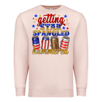 Pale Pink getting star spangled hammered Premium Sweatshirt - NancyCooperArtShop