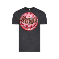 Vintage Black Western valentine's day xoxo round earrings Vintage Tee - RanaPortraitStore