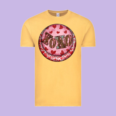 Vintage Tee Western valentine's day xoxo round earrings