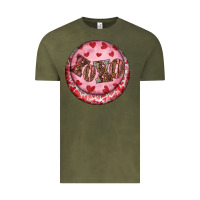 Vintage Olive Western valentine's day xoxo round earrings Vintage Tee - RanaPortraitStore