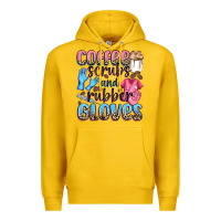 Lemon coffee scrubs and rubber gloves Premium Hoodie - NancyCooperArtShop
