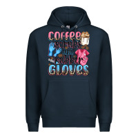Navy coffee scrubs and rubber gloves Premium Hoodie - NancyCooperArtShop