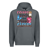 Rock coffee scrubs and rubber gloves Premium Hoodie - NancyCooperArtShop