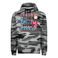 Slate Camo coffee scrubs and rubber gloves Premium Hoodie - NancyCooperArtShop