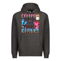Smoke coffee scrubs and rubber gloves Premium Hoodie - NancyCooperArtShop
