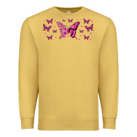 Antique Gold floral breast cancer butterfly Premium Sweatshirt - Jasminsmagicworld