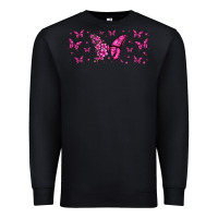 Black floral breast cancer butterfly Premium Sweatshirt - Jasminsmagicworld