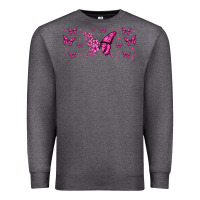Charcoal Heather floral breast cancer butterfly Premium Sweatshirt - Jasminsmagicworld