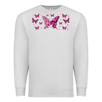 Dove Grey floral breast cancer butterfly Premium Sweatshirt - Jasminsmagicworld