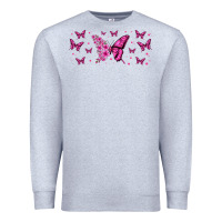 Heather Grey floral breast cancer butterfly Premium Sweatshirt - Jasminsmagicworld