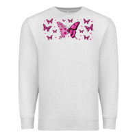 Oatmeal Heather floral breast cancer butterfly Premium Sweatshirt - Jasminsmagicworld
